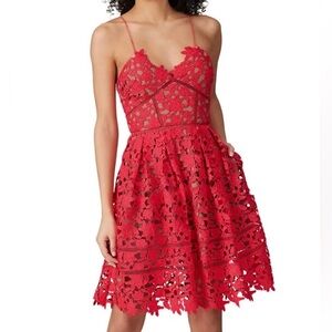 Self Portrait Azalea Mini Dress | Red